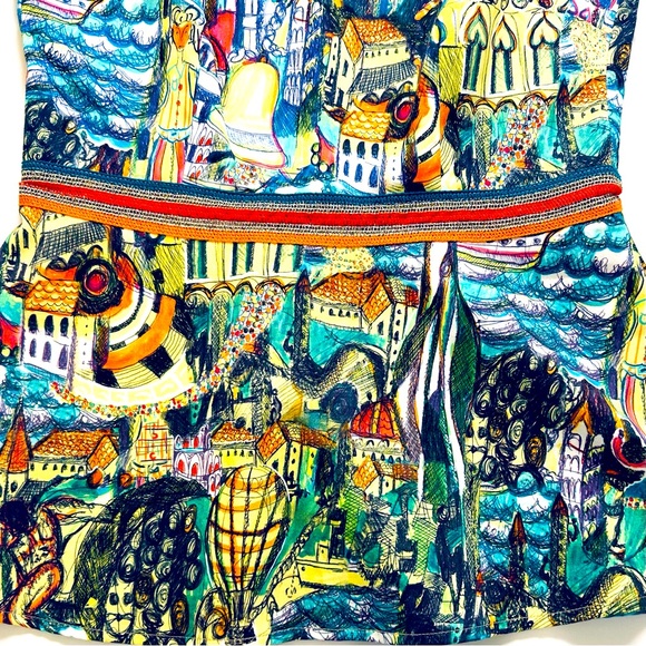 Anthropologie Weston City Scape Peplum Top Size XS - Picture 5 of 7